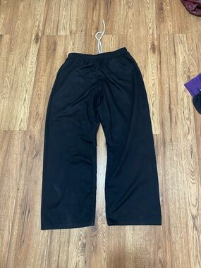 Men's Black Wide-Leg Pants with Elastic Waist